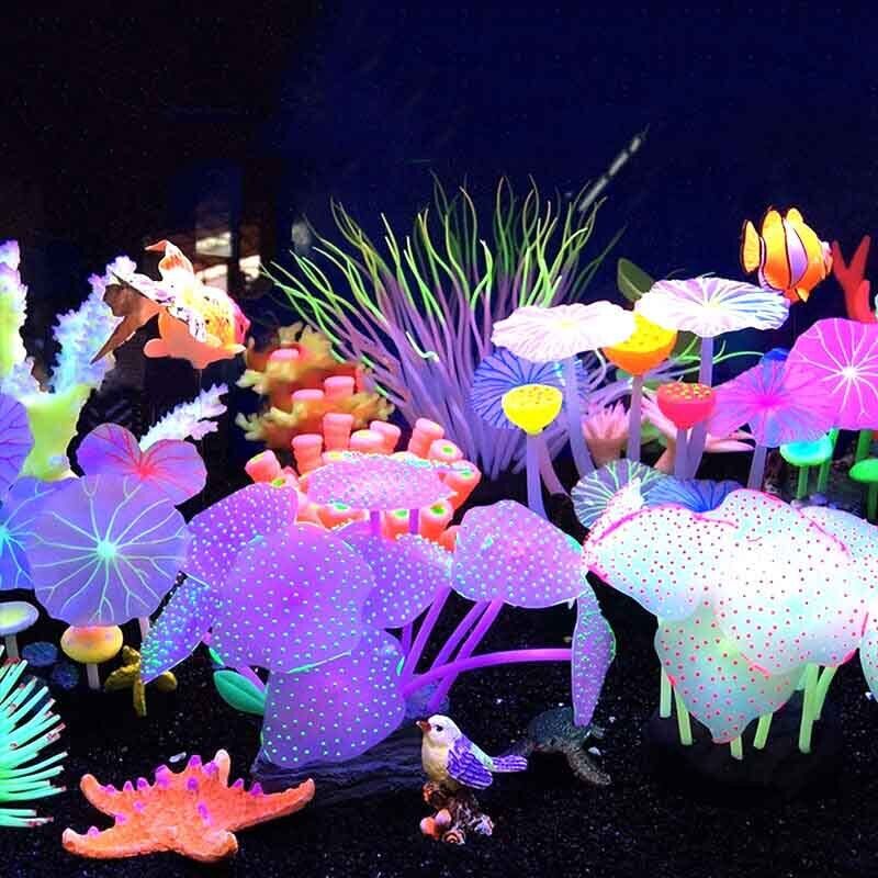 Aquarium Fish Games - Siliconen gloeiende landschapsschijnwerpers voor aquarium, kunstmatige