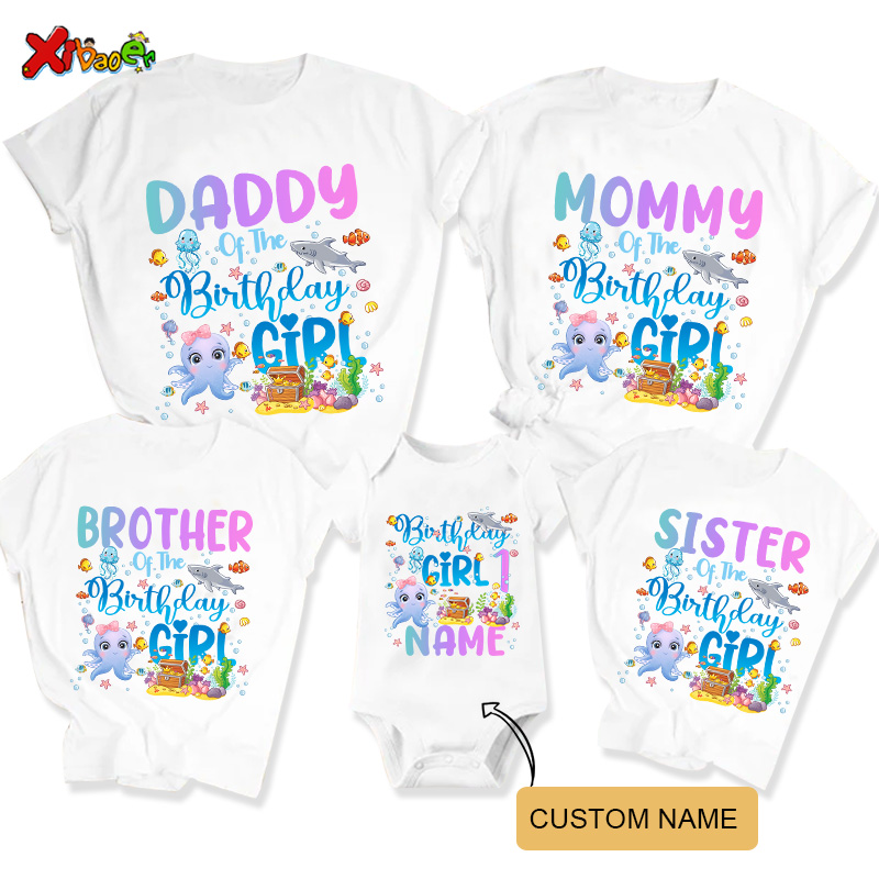 Aquarium Fish With Name - Zeedieren Familie bijpassende outfits Verjaardag meisje