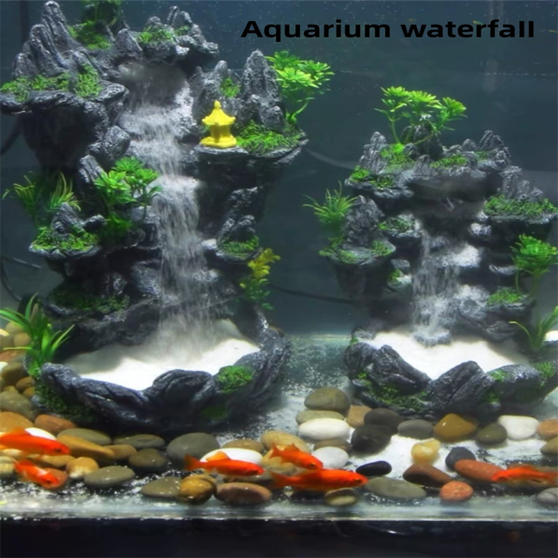 Aquarium Fish Games - Aquarium Drijfzand Waterval Diy Simulatie Rotstuin