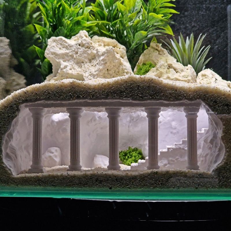 Aquarium Fish Games - Aquascaping voor visvijvers, kunstmatige Romeinse kolomkelder,