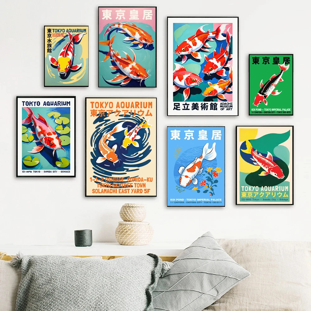 Retro Abstract Cartoon Japanse - Aquarium Fish Poster recensie en prijs