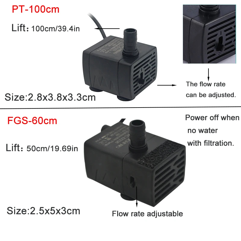 USB Aquarium Dompelpomp, 5V 5W - Aquarium Fish Care recensie en prijs